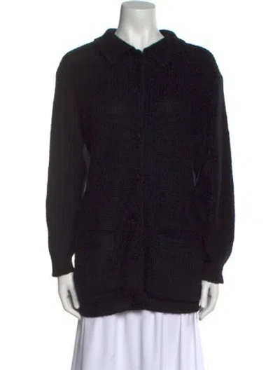 Pre-owned Agnès B. Wool Crew Neck Sweater In Black