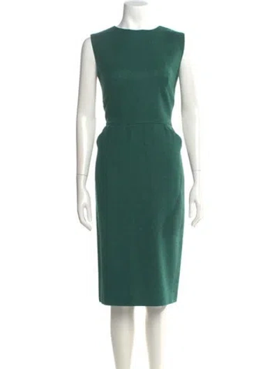 Pre-owned Agnès B. Wool Midi Length Dress In Green