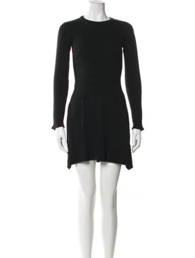 Pre-owned Agnès B. Wool Mini Dress In Black