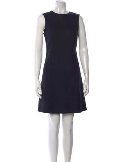 Pre-owned Agnès B. Wool Mini Dress In Blue