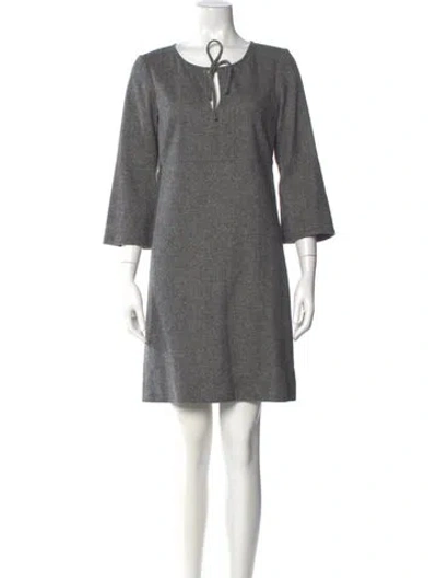 Pre-owned Agnès B. Wool Mini Dress In Gray