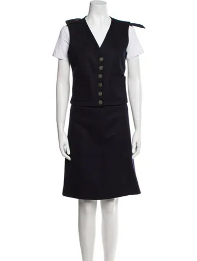 Pre-owned Agnès B. Wool Skirt Set In Blue