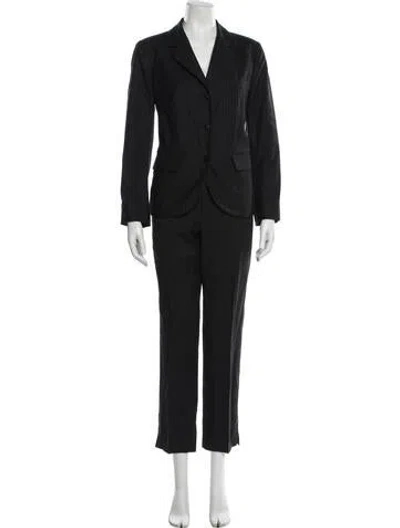 Pre-owned Agnès B. Wool Striped Pantsuit In Black