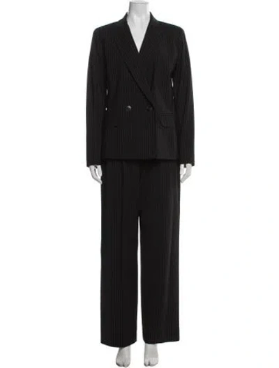 Pre-owned Agnès B. Wool Striped Pantsuit In Black