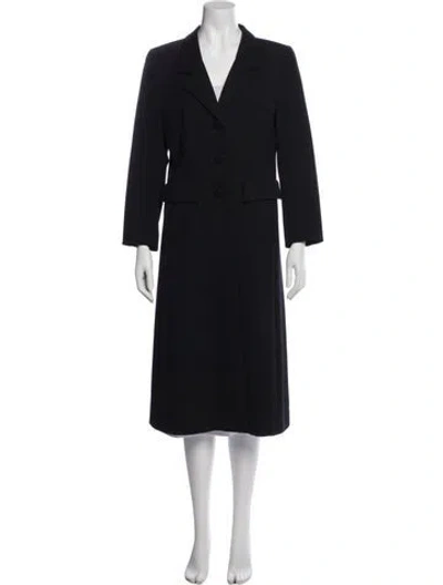 Pre-owned Agnès B. Wool Trench Coat In Black