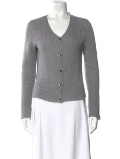 Pre-owned Agnès B. Wool V-neck Sweater In Gray