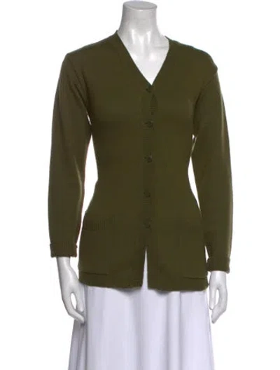 Pre-owned Agnès B. Wool V-neck Sweater In Green