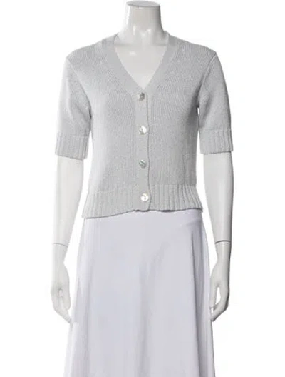 Pre-owned Agnès B. Wool V-neck Sweater In White