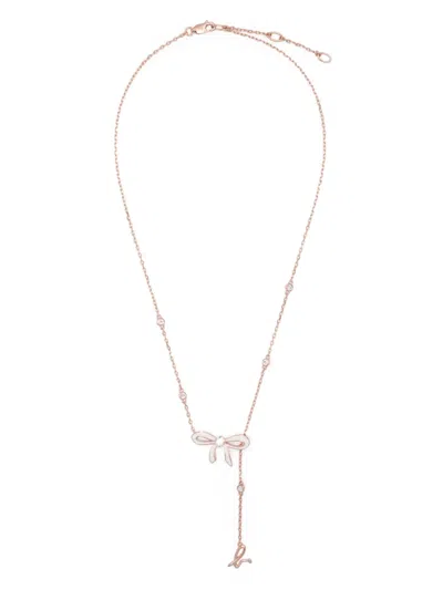 Agnès B. "wrapped In Love" Bow Necklace In 粉色