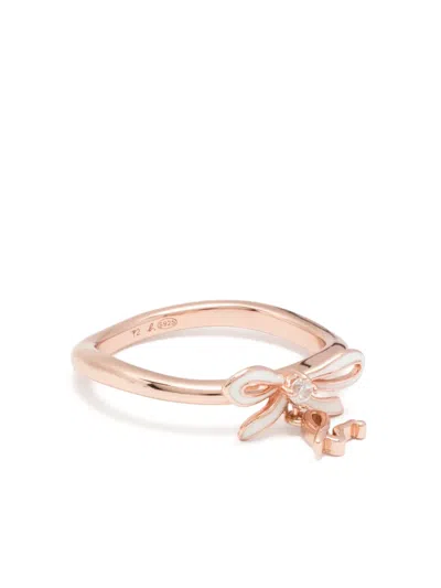 Agnès B. "wrapped In Love" Bow Ring With B. In Pink