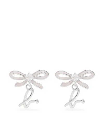Agnès B. "wrapped In Love" Bow With B. Earrings In 银色