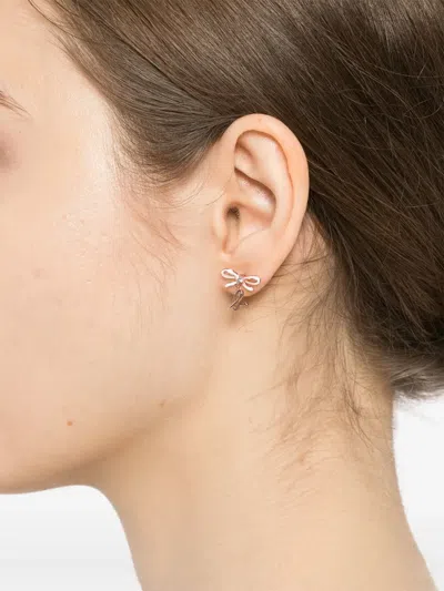Agnès B. "wrapped In Love" Bow With B. Earrings In Pink
