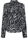 Agnès B. Zebra-printed Jersey Shirt In Blue