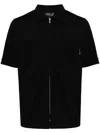 Agnès B. Zip-fastening Short-sleeve Cotton Shirt In Black