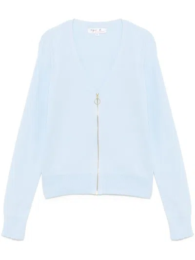 Agnès B. Zip-up Cardigan In Blue