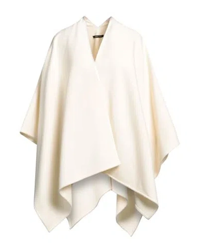 Agnese Gallamini Woman Capes & Ponchos Ivory Size Onesize Wool, Viscose, Polyamide, Polyester In White
