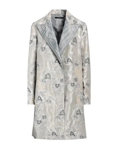 Agnese Gallamini Woman Overcoat & Trench Coat Light Grey Size Xl Acetate, Silk, Polyester, Polyamide In Gray
