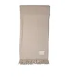 Agnona Beige Textured Wool Scarf With Delicate Fringes In Neutral
