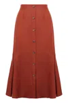 Agnona High Waist Flared Midi Skirt