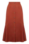Agnona A-line Midi Skirt In Orange