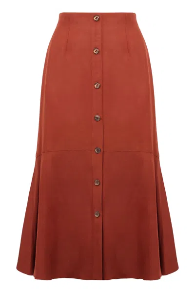 AGNONA A-LINE MIDI SKIRT