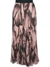 Agnona Abstract-pattern Print Skirt In Neutrals