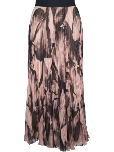 Agnona Abstract-pattern Print Skirt In Neutrals