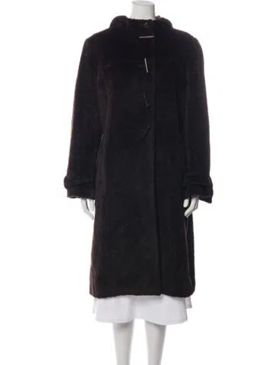 Pre-owned Agnona Alpaca Coat In Black
