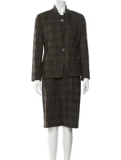 Pre-owned Agnona Alpaca Dress Set In Green