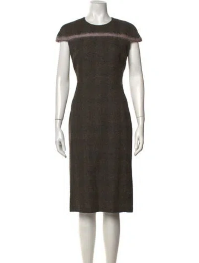 Pre-owned Agnona Alpaca Knee-length Dress In Green