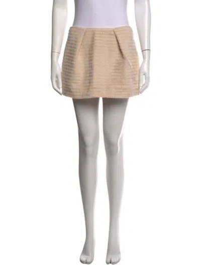 Pre-owned Agnona Alpaca Mini Skirt W/ Tags In Neutrals