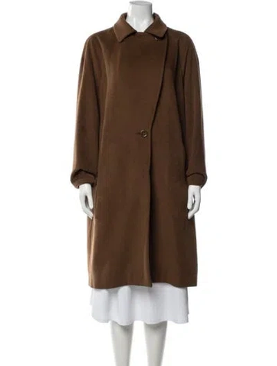 Pre-owned Agnona Angora Coat In Brown