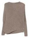 Agnona Asymmetric-hem Sweater In Neutral