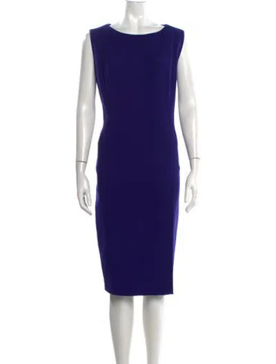 Pre-owned Agnona Bateau Neckline Knee-length Dress In Blue