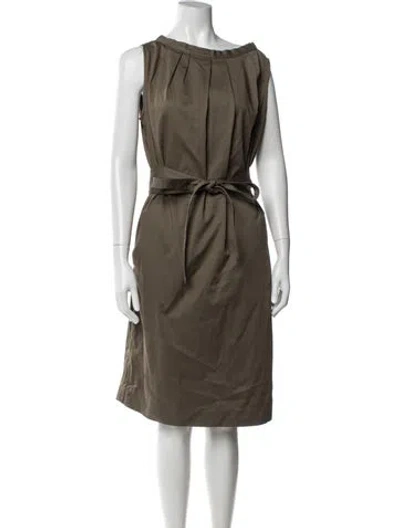 Pre-owned Agnona Bateau Neckline Knee-length Dress In Green
