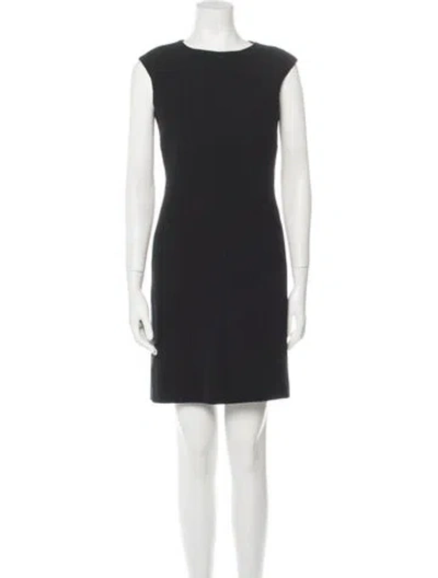 Pre-owned Agnona Bateau Neckline Mini Dress In Black