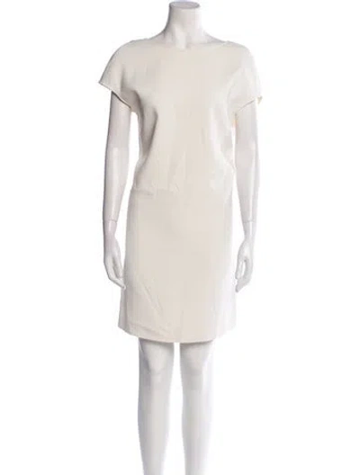 Pre-owned Agnona Bateau Neckline Mini Dress In Neutral