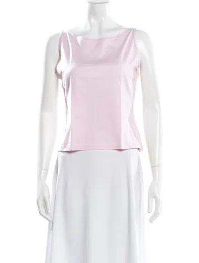 Pre-owned Agnona Bateau Neckline Sleeveless Top In Pink