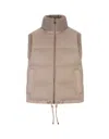 AGNONA BEIGE CASHMERE PADDED GILET