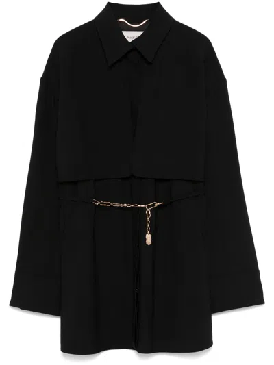 Agnona Belted Coat In Black