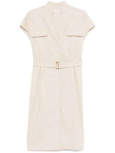 Agnona Belted Dress In Brown
