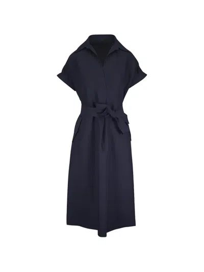 Agnona Belted Midi Dress In Blue