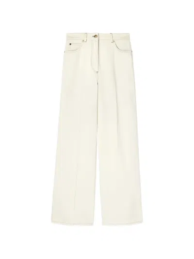 Agnona Belt-loop Wide-leg Trousers In Neutral