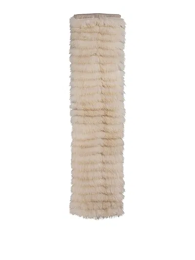 Agnona Mink Fur Scarf Insert In Neutral