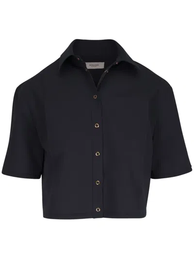 Agnona Button-down Shirt In Black