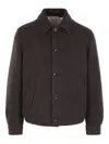 Agnona Button Fastening Jacket In Brown