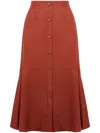 Agnona High Waist Flared Midi Skirt