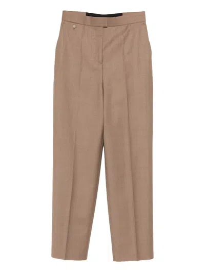 Agnona Button-pocket Tailored Trousers In Brown