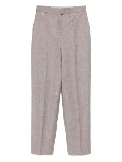 Agnona Button Trousers In Brown