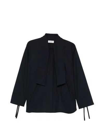 Agnona Buttoned Tie-detail Shirt In Blue